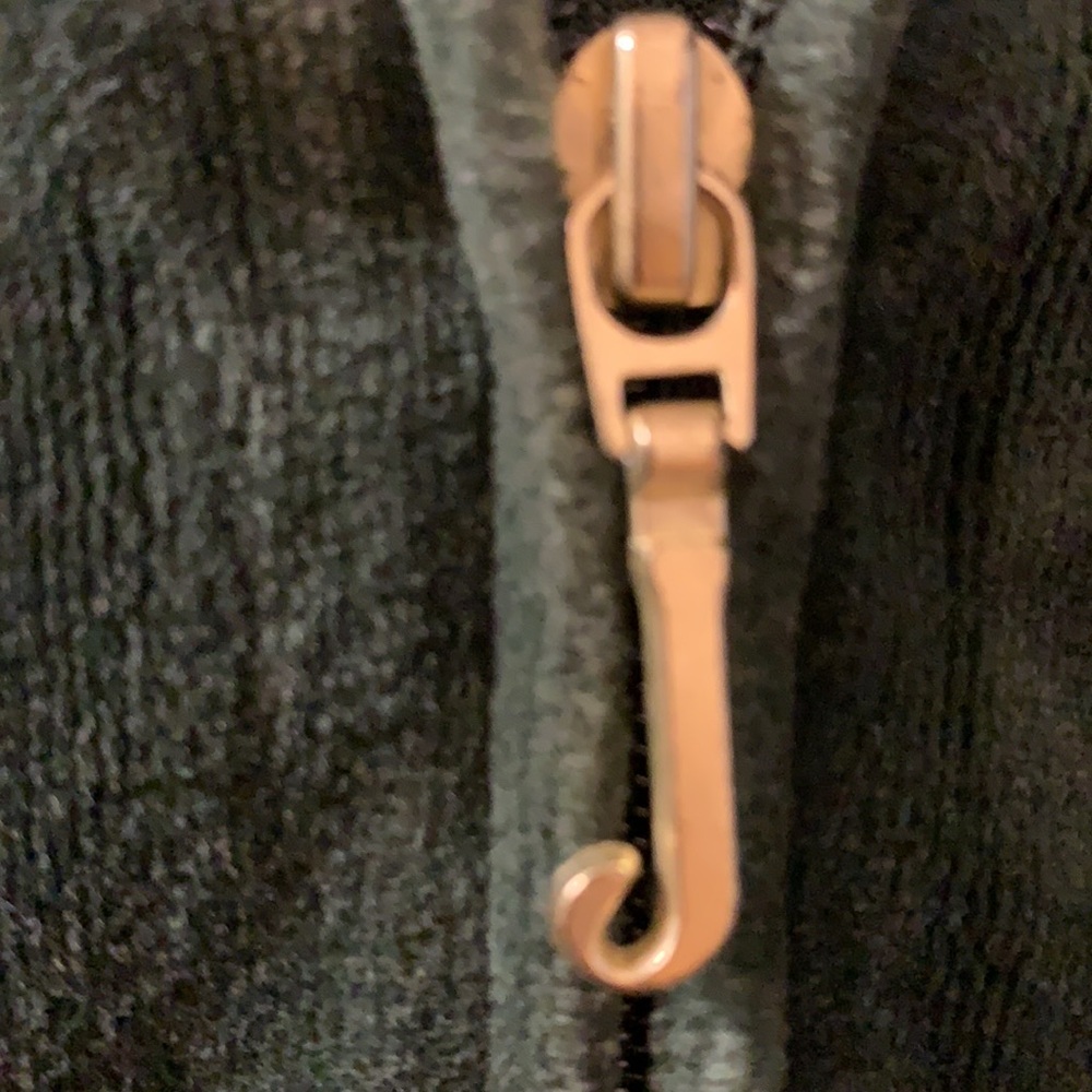 Y2K VINTAGE JUICY COUTURE GREEN VELOUR TRACKSUIT HOODIE JACKET SZ M VELVET PLUSH - Picture 7 of 16